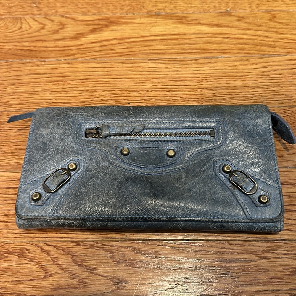 Balenciaga Denim Blue Wallet. Great condition accept some discoloration outside